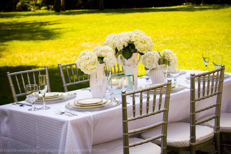 all white wedding decor