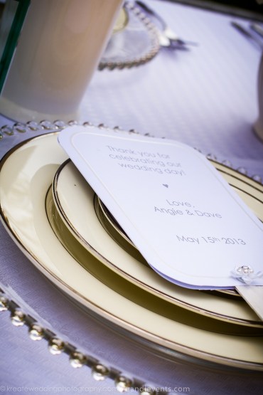 all white wedding place setting