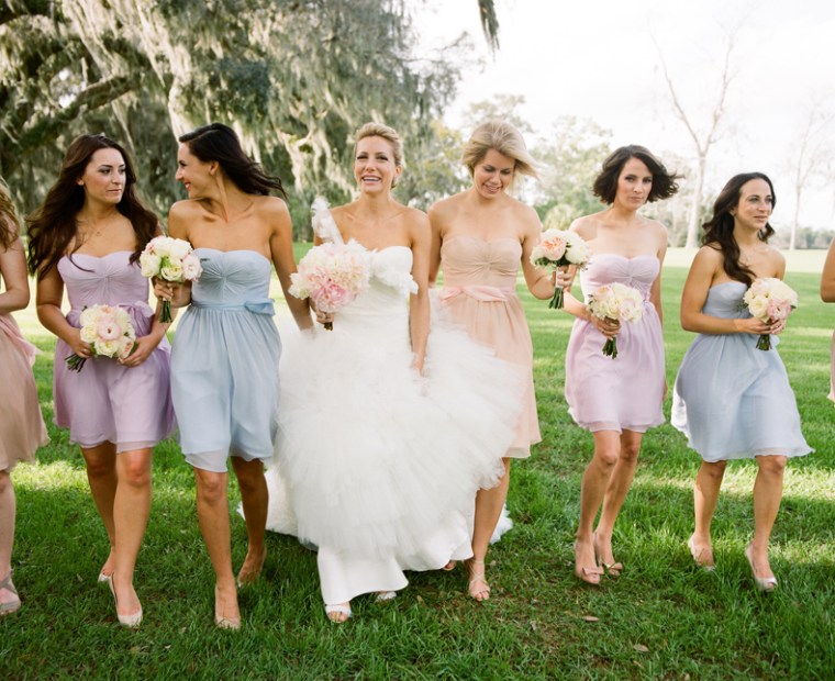 pastel bridesmaid dresses