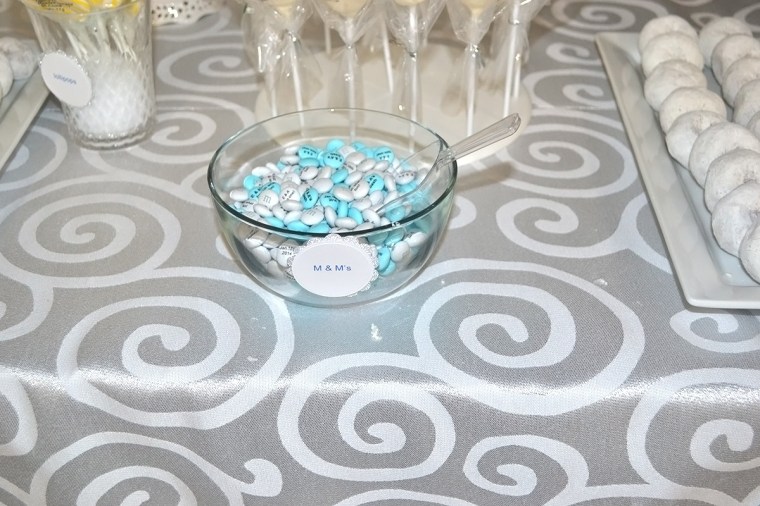 winter wonderland party personalized m&ms with label