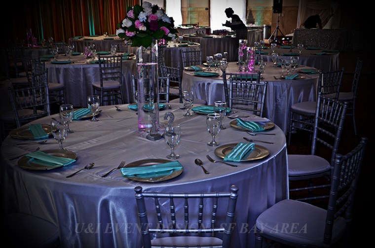 mint pink silver sf bay area wedding