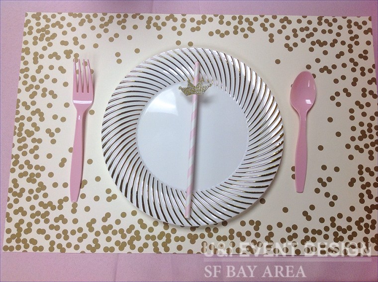 pink white stripe paper straw embellishment