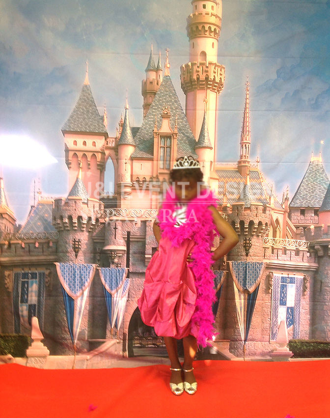 princess birthday tiara crown castle background