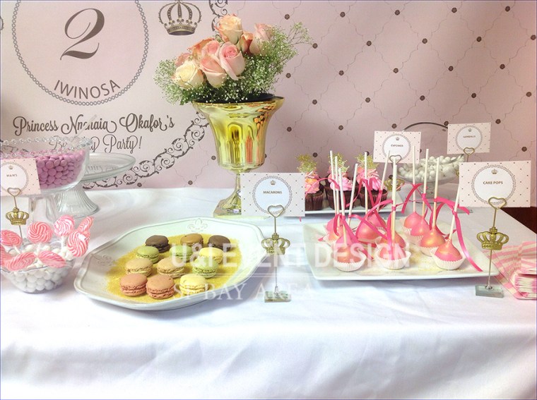 royal crown dessert sign card holder_cakepops_french macarons