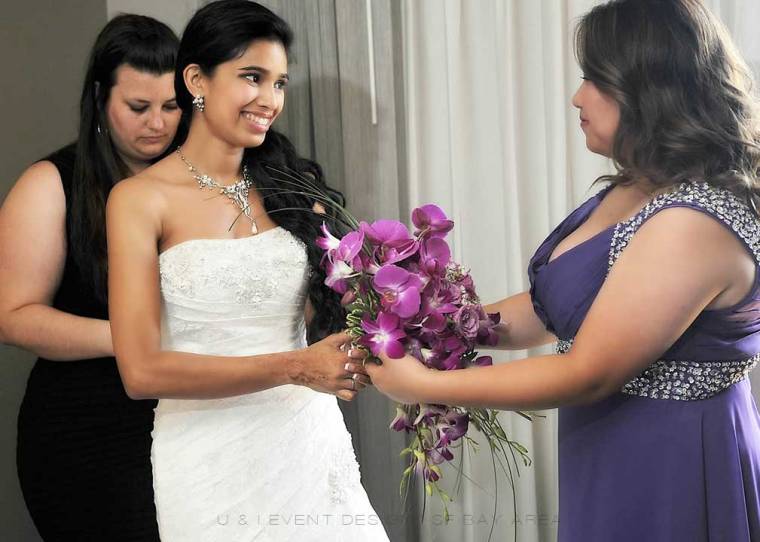 bride receives wedding bouquet by san francisco bay area florist